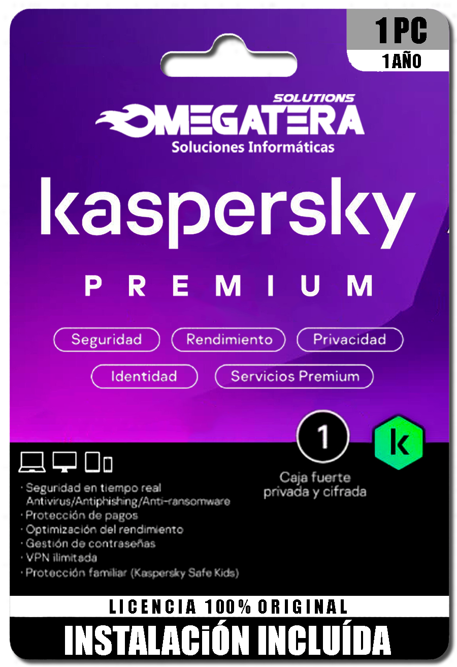 ANTIVIRUS KASPERSKY PREMIUM, 1 PC, 1 AÑO (TOTAL SECURITY), 1 SOLA ACTIVACIÓN ANTIVIRUS KASPERSKY PREMIUM, 1 PC, 1 AÑO (TOTAL SECURITY), 1 SOLA ACTIVACIÓN